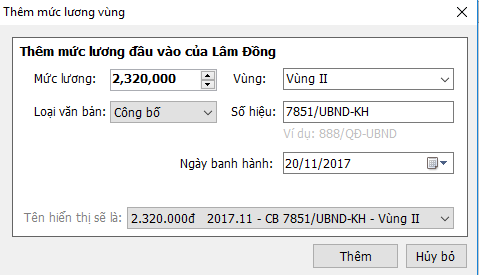 Bảng tính lương nhân công