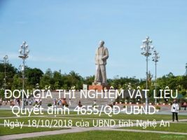 Đơn giá thí nghiệm vật liệu Nghệ An năm 2018