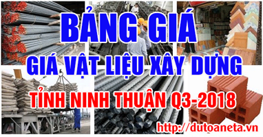 Giá vật liệu xây dựng tỉnh Ninh Thuận quý 4-2018