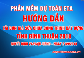 đơn giá sửa chữa bảo dưỡng công trình Bình Thuận